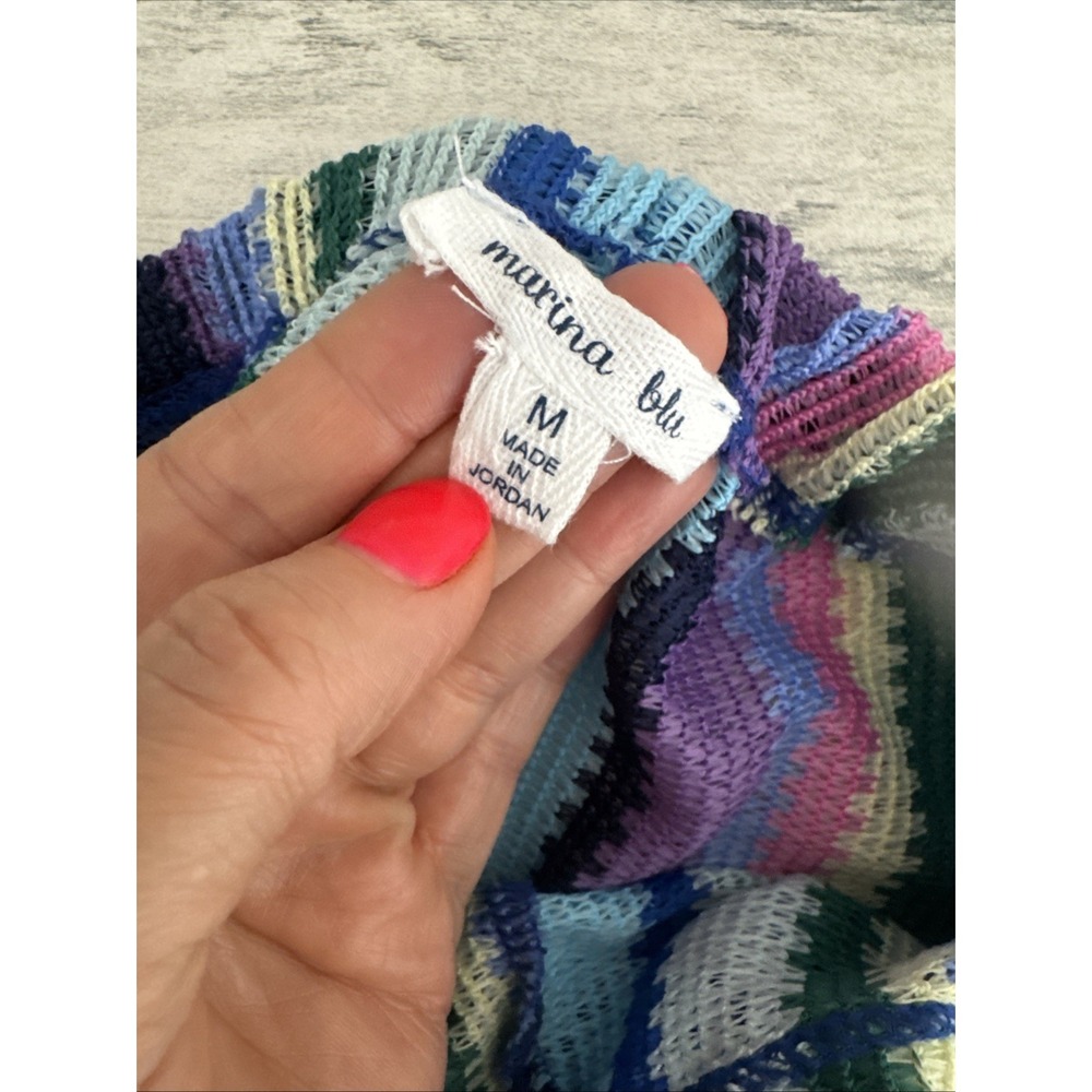 Marina‎ Blu Wide Leg Cover Up Pants Colorful Stripes, Size Medium - Picture 6 of 11